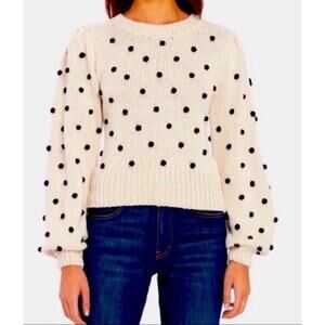 ASTR THE LABEL Aidy Sweater in Cream Black Dot Size XS REVOLVE